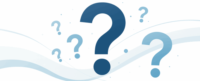 AI generated, blue question marks against a white background