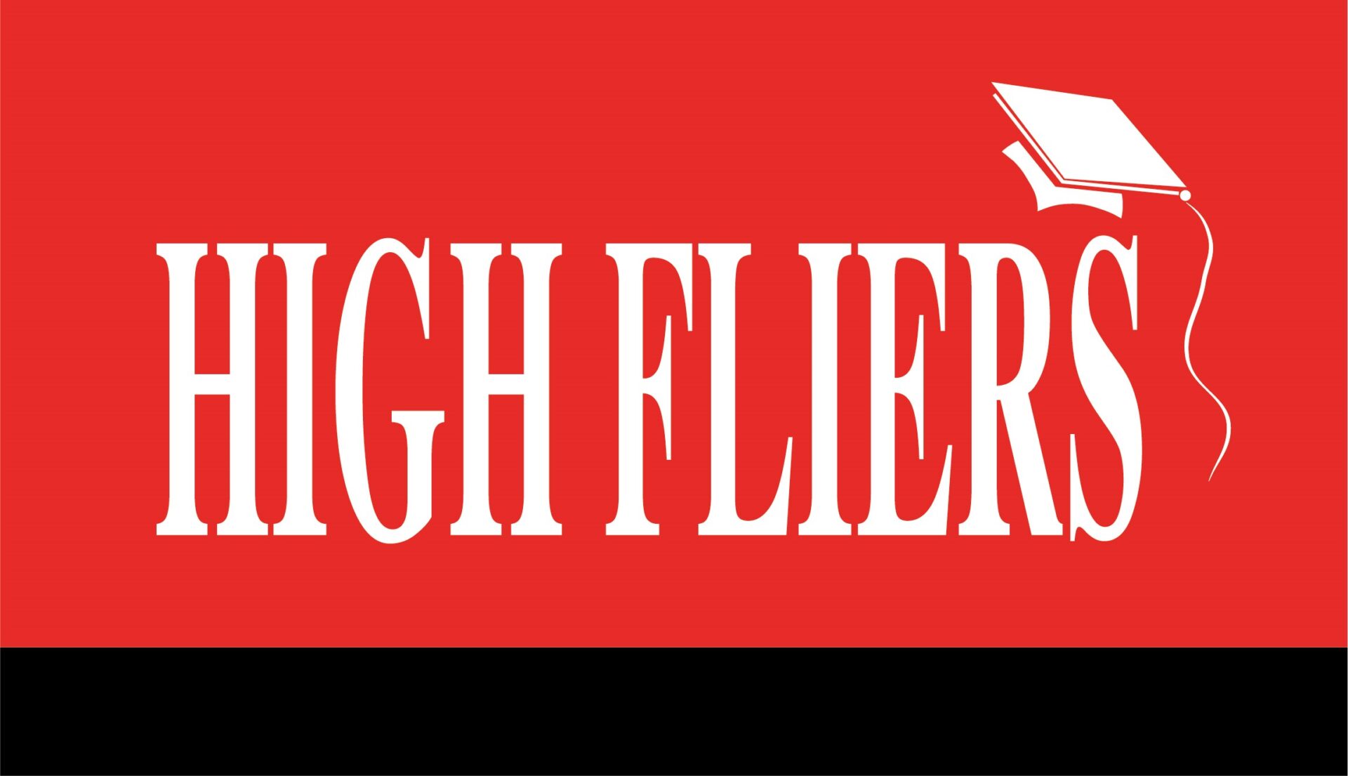 High Fliers Research logo - white text against a black and red background