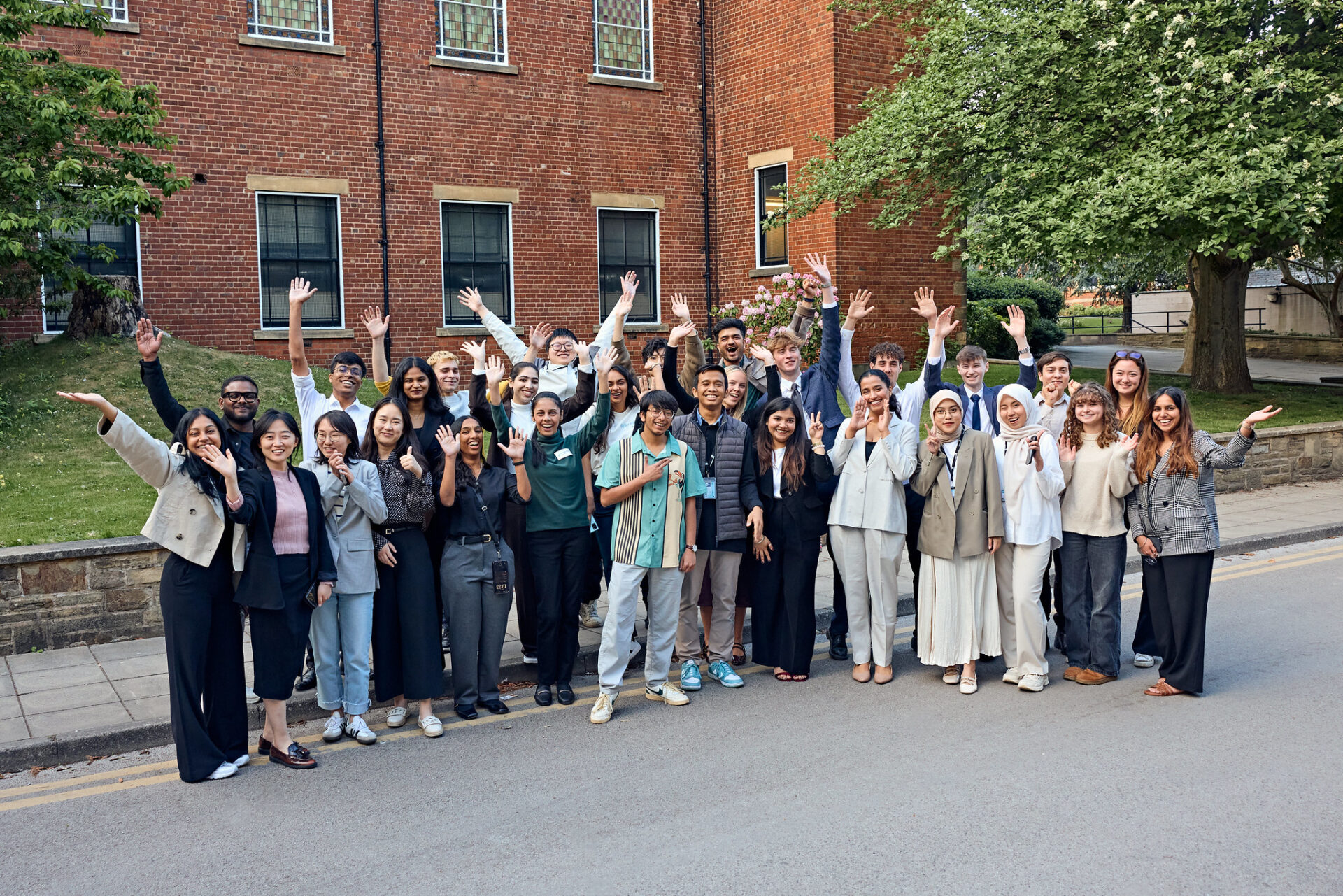 Students celebrate after a successful event