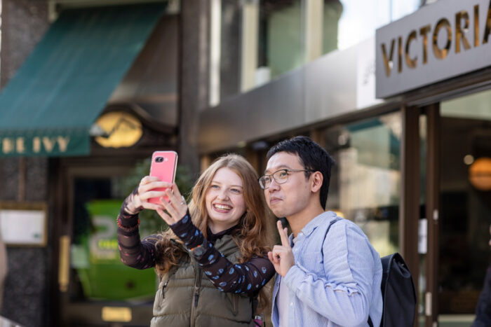 two students taking a selfie together